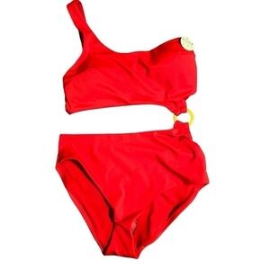 NWT Eco Swim Red Cut-Out Swimsuit, Size M